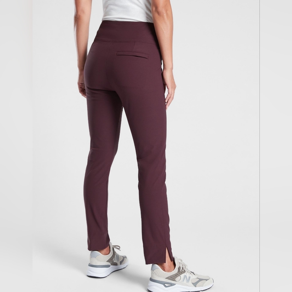 Athleta Wander Slim Ankle Pants Burgundy Purple Women's Size 12